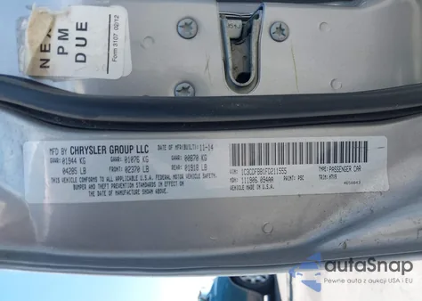 2015 Dodge Dart Sxt z USA, uszkodzony, nr VIN 1C3CDFBB1FD211555